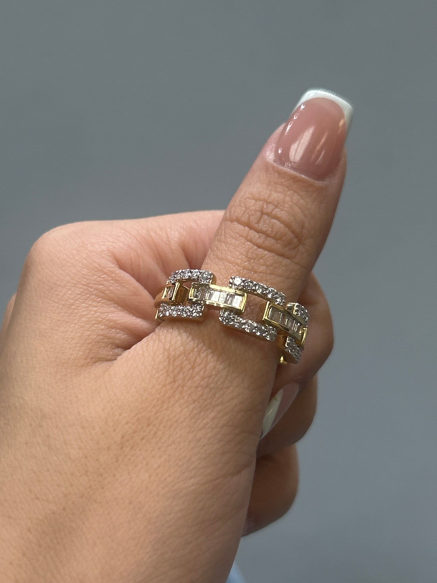 Mens diamond paper clip ring