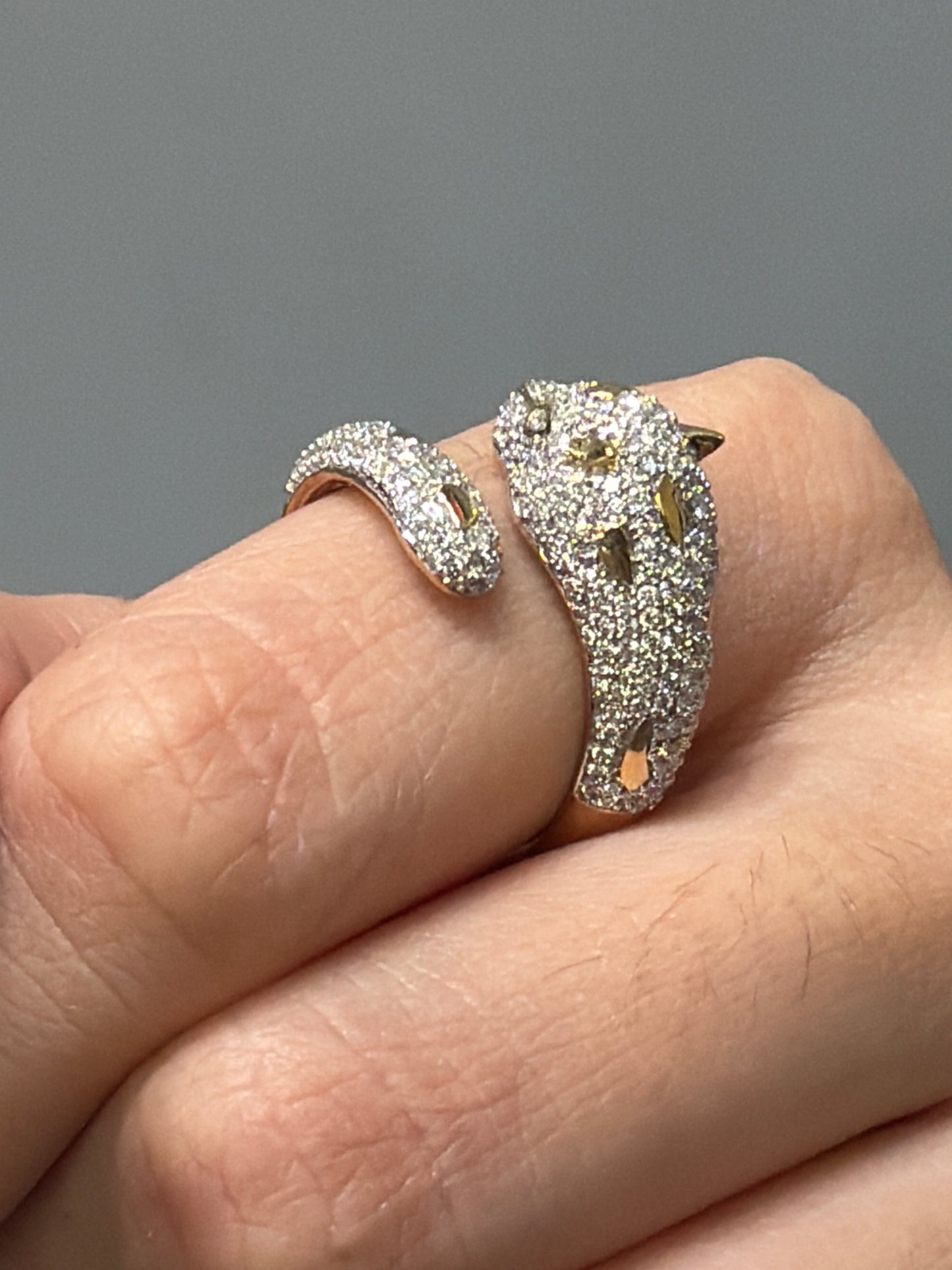 Natural Diamond jaguar ring