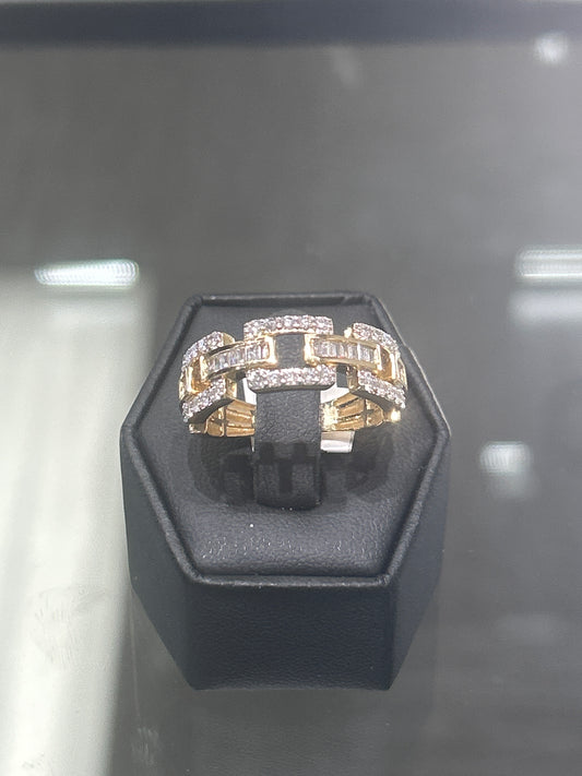 Mens diamond paper clip ring