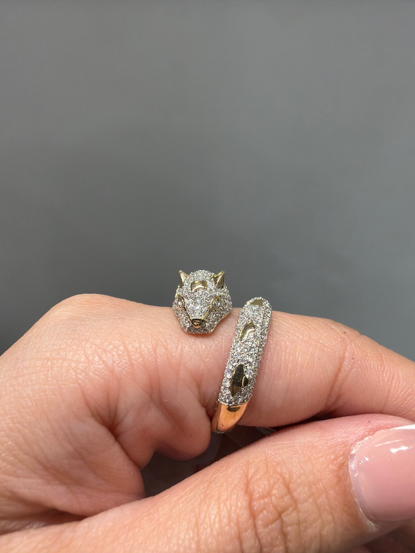Natural Diamond jaguar ring