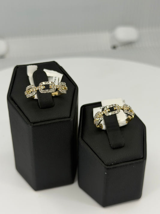Natural diamond paper clip ring
