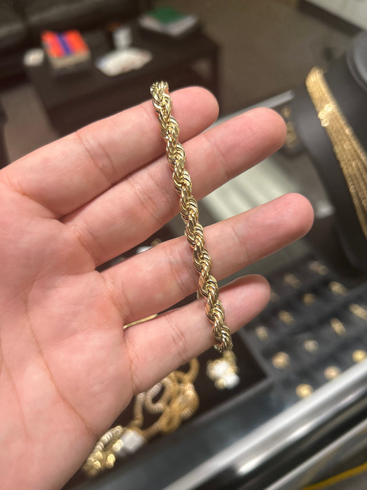 6mm 7.1g 8” rope bracelet