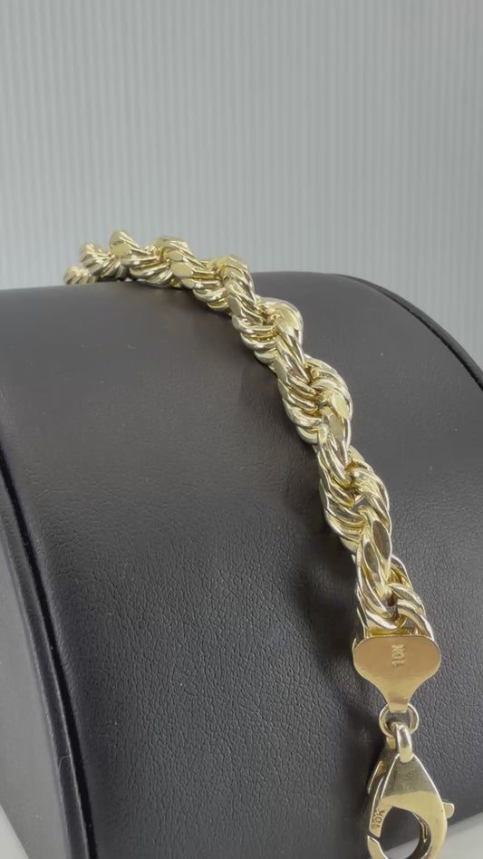 9MM, 10K ROPE BRACELET
