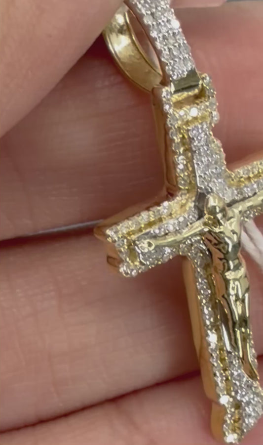 10KT GOLD DIAMOND CROSS