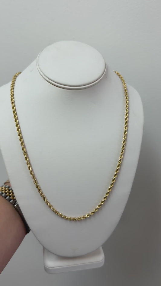10kt 4mm rope chain 8.6g