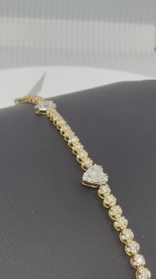 14kt DIAMOND HEART BRACELET