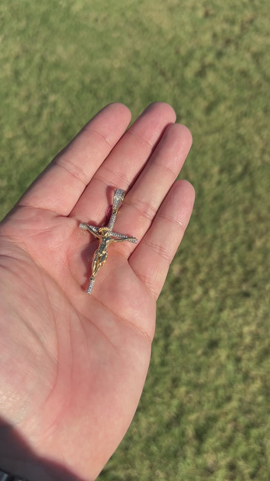 Diamond Jesus cross pendant